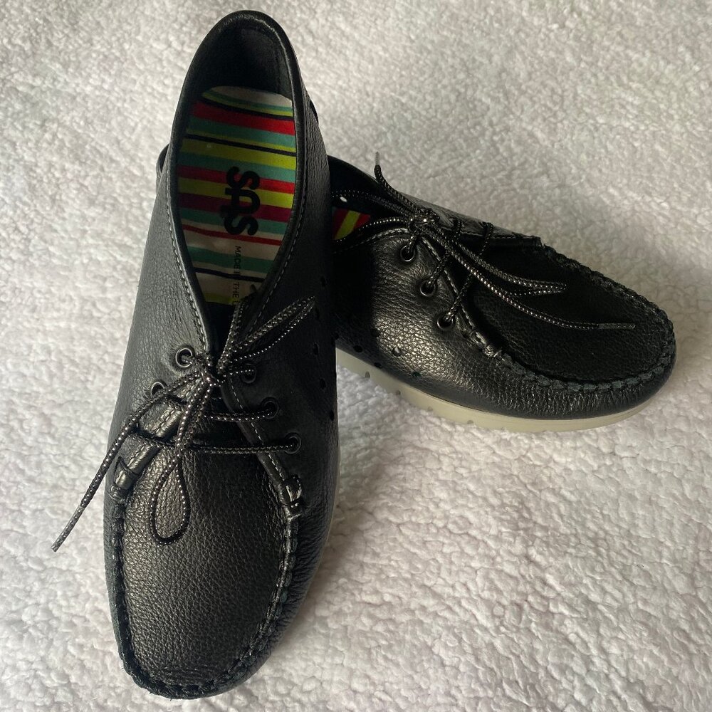 New SAS Black Breezy Lace-up Moccasin size 5.5 M - Picture 3 of 16